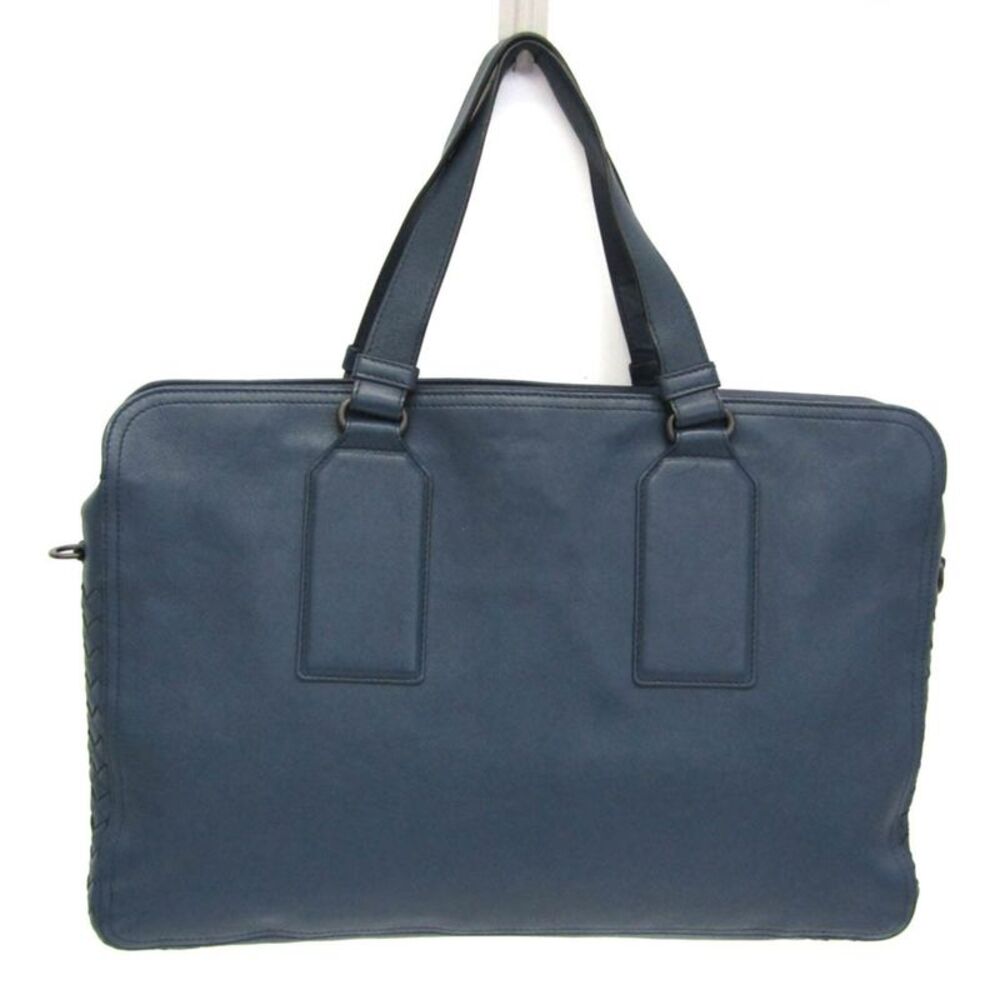 Bottega Veneta Intrecciato Leather Navy Leather Briefcase Bag